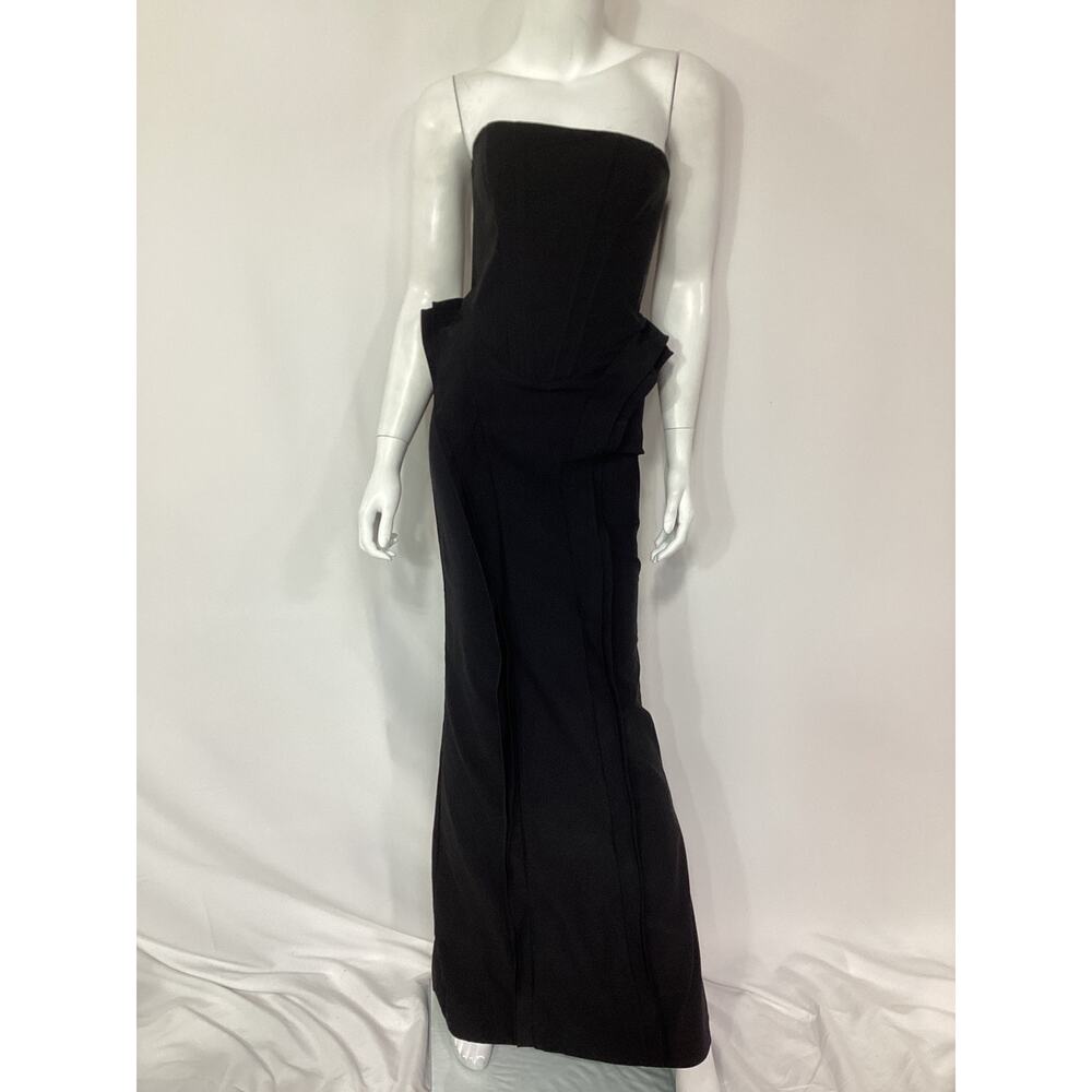 Michael Costello Black Strapless Gown - Picture 2 of 4